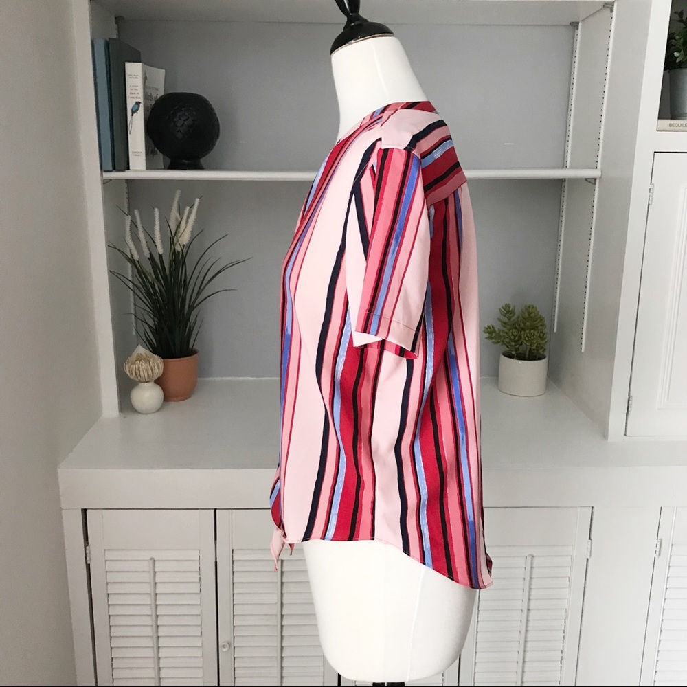 Cynthia Rowley Striped Tie-Front Button Up S - Picture 6 of 11